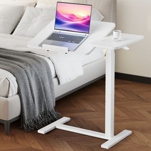 JIONJOY Adjustable Overbed Table - Electric Height & Tilt, Mobile Laptop Desk with Locking Wheels for Hospital/Bed/Sofa, 33lb Capacity - 1 of 2
