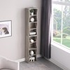 ORRD 8-Layer Adjustable Ultra-Thin Bookshelf, Wavy Border Design Narrow Display Storage Shelf for Home Office - 2 of 4