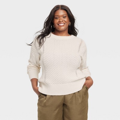 Women's Crewneck Tunic Pullover Sweater - A New Day™