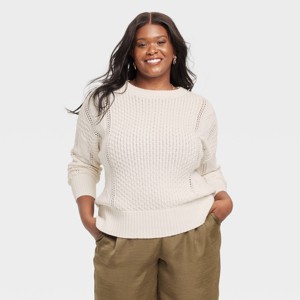 Women's Crewneck Tunic Pullover Sweater - A New Day™ - 1 of 3