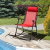 Tangkula Foldable Rocking Chair Zero Gravity Lounge Rocker with Headrest Outdoor Portable Rocker Blue/Gray/Navy/Red/Beige - 3 of 4
