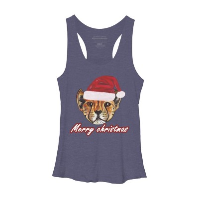 Women's Design By Humans Christmas cheetah By susserain Racerback Tank Top