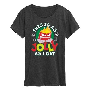 Women's - Inside Out 2 - Anger This Is As Jolly As I Get Short Sleeve Graphic T-Shirt - 1 of 4
