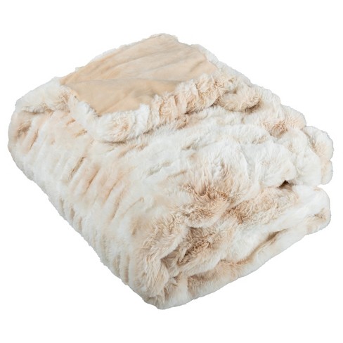 Lavish Home 60x80 Jacquard Faux Fur Blanket : Target