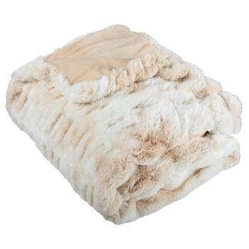Lavish Home 60x80 Jacquard Faux Fur Blanket