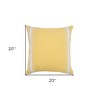 20" X 20" Yellow And White 100% Cotton Geometric Zippered Pillow - 3 of 4