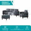 Mjkone Convertible Linen 3-Seater Sofa with Storage Ottoman&Single Sofa Chair with Side Pocket - 3 of 4
