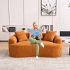 Curved Loveseat Orange Full Compression Sponge Sofa, 30D Polyester No-Assembly Compact Sofa for Small Spaces & Apartments, 65"L, 300 lbs, 3 Pillows - 3 of 4