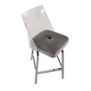 Inspire Q Set of 2 24" Svana Chrome Finish Velvet Swivel Counter Height Barstools Gray: Modern Acrylic Frame, Upholstered - 3 of 4