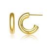 Guili Petite Charm 14K Gold Plated Small Open Hoop Earrings, a Minimalist Yet Elegant Addition That Adds a Sophisticated Touch to Any Outfit - 2 of 3