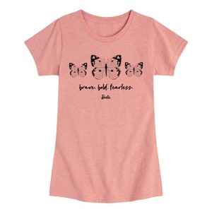 Girls' - Barbie - Brave, Bold, and Fearless Fitted Short Sleeve Graphic T-Shirt - 1 of 3