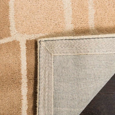 Camel and Ivory Geometric Tufted Wool Area Rug 8' x 10'