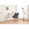 Modern Tufted Office Chair with Teddy Fabric and Adjustable Swivel Base for Home Office-3irtyhousy - 3 of 4