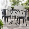 Outdoor Furniture Set, Metal Dining Set For Outdoor,  Stackable Water-Resistant Armrest Chairs-Coolbibila - 3 of 4