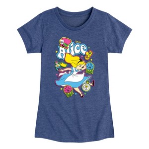 Girls' - Disney - Alice In Wonderland Fitted Short Sleeve Graphic T-Shirt - 1 of 4