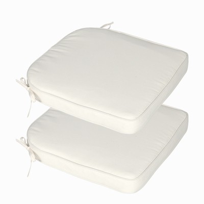 Aoodor Outdoor Dining Chair Cushions Set of 2, Waterproof Patio Furniture Seat Cushions, Outdoor Chair Pads with Ties