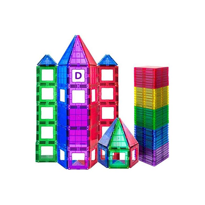 Magnetic Tiles Building Blocks 113pc Set - Includes Bonus 13 Piece Alphabet Cards - STEM 3D Magnet Tiles - Strongest Magnets - Play22usa, 4 of 11