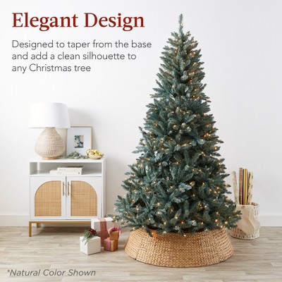 Washed White Woven Hyacinth Christmas Tree Collar