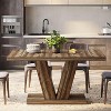 Tribesigns 47-Inch Dining Table for 4, with Heavy Duty Pedestal, Farmhouse Wooden Eating Desk for Home, Dining Room, Small Space,Brown - 4 of 4