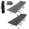 NewHome"Folding Camping Cot with 2-Sided Soft Pad, Portable Collapsible Bed, 440lbs Max Load, Travel Guest Bed"Black&Grey - 2 of 4