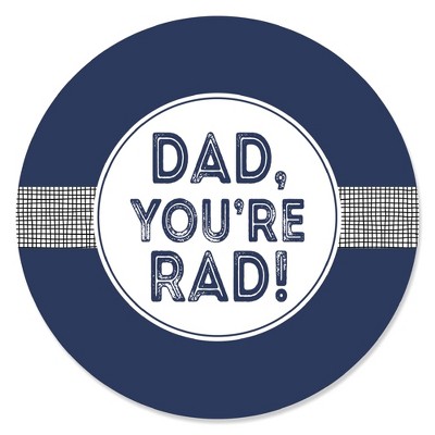 Big Dot of Happiness My Dad is Rad - Father's Day Circle Sticker Labels - 24 Count