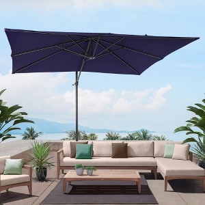 Sonkuki 10X8FT Outdoor Alunimun Patio Cantilever Umbrella With 240gsm Solution-Dyed Fabic for Deck Backyard Pool - 1 of 4