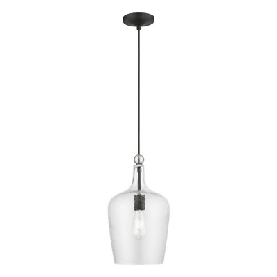 Livex Lighting Avery 1 - Light Pendant in  Black/Brushed Nickel