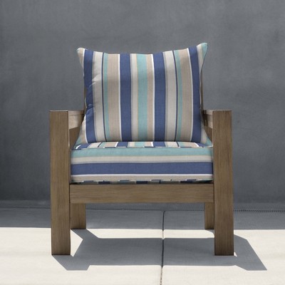 Stripe Blue & Beige Outdoor Deep Seating Cushion Set