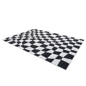 Washable Area Rugs, Modern Plaid Rugs for Living Rooms, Stain-Resistant Soft Geometric Rugs, Foldable Non-Slip Decorative Rugs - 1 of 4