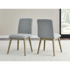 Asian Hardwood Foam-Padded Side Chair (Set of 2) with Kiln-Dried Wood, Plastic Glides, Burnished Blonde Finish, and Easy-Clean Fabric - 1 of 4