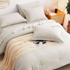 Queen Beige Seersucker Comforter Set, 7 - Piece Bed in a Bag with Sheets, Down Alternative Comforter, Pillowcases Shams for All Seasons - 4 of 4