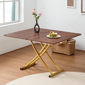 Mshliw Adjustable Height Lift Table with 0.8" MDF Top and Metal Legs, Multifunctional Coffee, Dining, Office & Dressing Table - 1 of 4