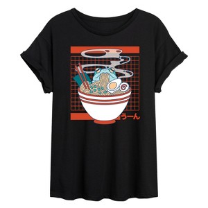 Women's - Instant Message - Ramen Frog Yum Oversized Graphic T-Shirt - 1 of 4