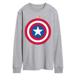 Men's - Marvel - Captain America Logo Shield Long Sleeve Graphic T-Shirt - 1 of 4