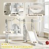 Ruvalino Baby Swings Indoor Rabbit Theme Swing Set with Slide and Basketball Hoop for Playroom Fun, White, 58.1"*63"*42.1" - 4 of 4