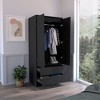 Depot E-Shop 2 Drawers Armoire, Wardrobe Closet with Hanging Rod - 2 of 4