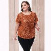 Anna-Kaci Women's Plus Size Short Sleeve Sequin Top Round Neck - 2 of 4