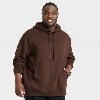 Men's Striped Fleece Hooded Sweatshirt - Original Use™ Dark Green