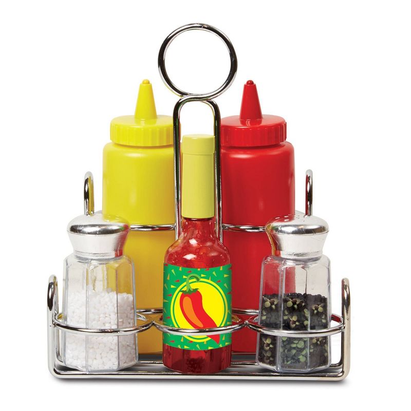 Melissa &#38; Doug Condiments Set (6pc) - Play Food, Stainless Steel Caddy, 5 of 13