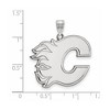 Black Bow Jewelry 14k White Gold Calgary Flames NHL Extra Large Pendant - 2 of 3