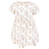 Hudson Baby Infant and Toddler Girls Cotton Dresses, Pink Taupe Florals - 3 of 4