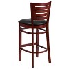 Emma and Oliver Slat Back Wooden Restaurant Dining Barstool - 2 of 4