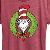 Women's The Cat in the Hat Cat Wreath Short Sleeve Graphic T-Shirt - Heather Burgundy - Medium - 2 of 4