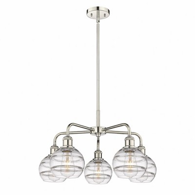 Rochester - 5 Light Stem Hung Chandelier In Industrial Style-13.38 Inches Tall and 23.88 Inches Wide