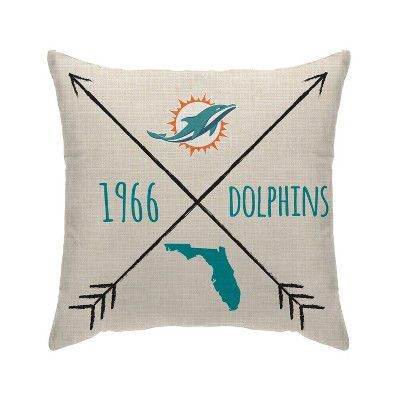 NFL Miami Dolphins Cross Arrow Decorative Throw Pillow