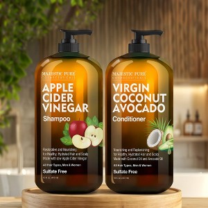 Majestic Pure Apple Cider Vinegar Shampoo & Avocado Coconut Conditioner Set - 16 Fl Oz Each - 1 of 4