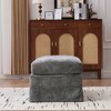 CIPACHO Charcoal 45.27" Wide Farmhouse Accent Chair & 46" Chenille Ottoman Set - Upholstered with Bolster Pillows, Black Metal Legs - 4 of 4