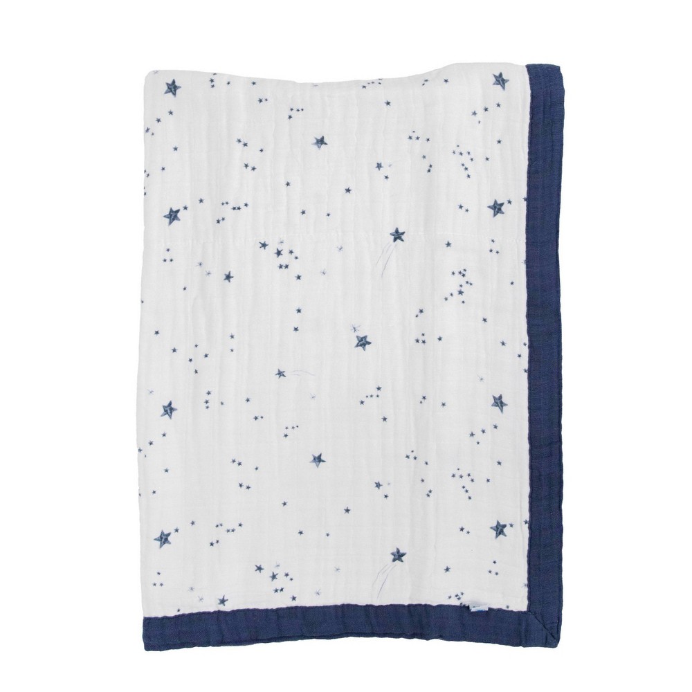 Photos - Children's Bed Linen Little Unicorn Cotton Muslin Baby Receiving Quilt - Shooting Stars: 40" x 30", Outer Space Theme, Shapes Pattern