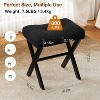 Itopfox Vanity Stool Chair with Metal X-Legs, Ottoman Foot Stool Featuring Soft Boucle Fabric Saddle Seat for Comfortable Seating - 2 of 4