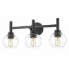 Sutton 3-Light Vanity Wall Sconce - Modern Steel Design with Clear Glass Shades - 3 of 4
